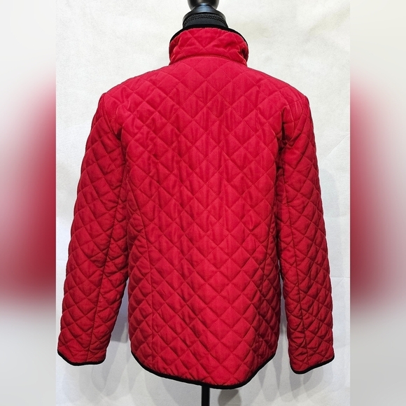 George Quilted Zip Up Red & Black Winter Jacket 100% Polyester Size L (12-14) - Picture 6 of 8